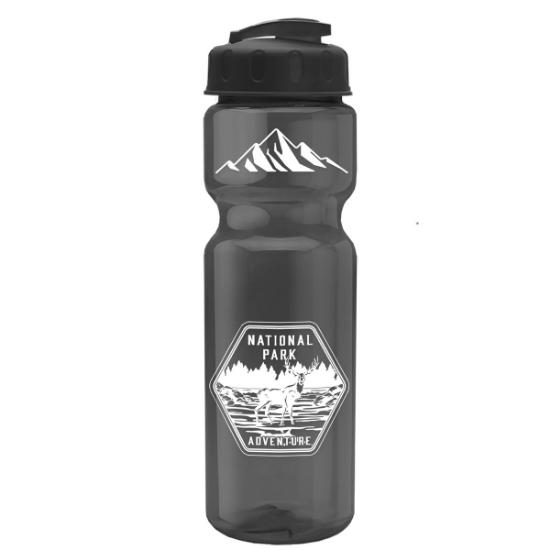 Garyline® Champ Recycled Bottle with Flip-Top Lid - 28 oz. - Smoke