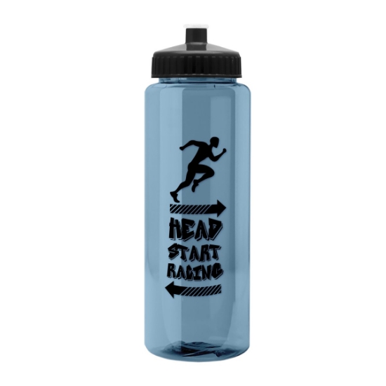 Garyline® Slim Fit RPET Bottle with Push-Pull Lid - 32 oz. - Glacier Blue