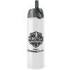 Garyline® Slim Fit RPET Bottle with Ring-Straw Lid - 32 oz. - White