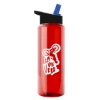 Garyline® Slim Fit RPET Bottle with Flip-Straw Lid - 32 oz. - Red