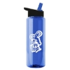 Garyline® Slim Fit RPET Bottle with Flip-Straw Lid - 32 oz. - Royal Blue