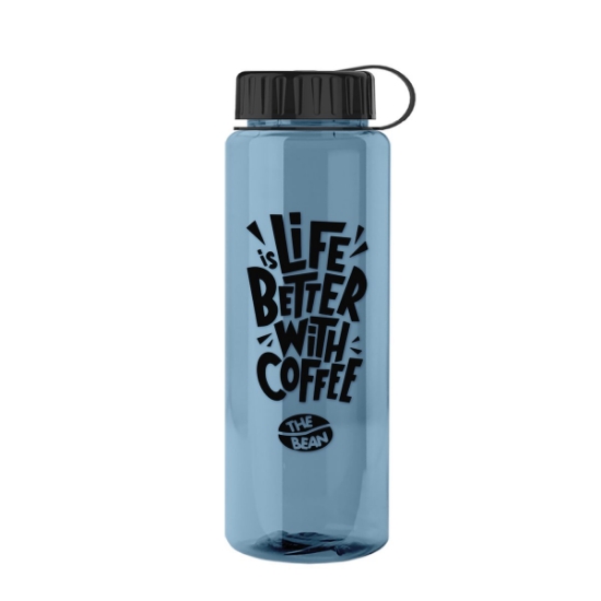 Garyline® Slim Fit RPET Bottle with Tethered Lid - 32 oz. - Glacier Blue