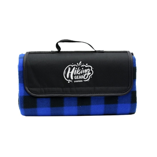 Garyline® Roll-Up Picnic Blanket - Black with Blue