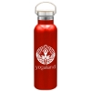 Garyline® Serene Stainless Steel Bottle with Bamboo Lid - 20 oz. - Red