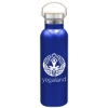 Garyline® Serene Stainless Steel Bottle with Bamboo Lid - 20 oz. - Royal Blue