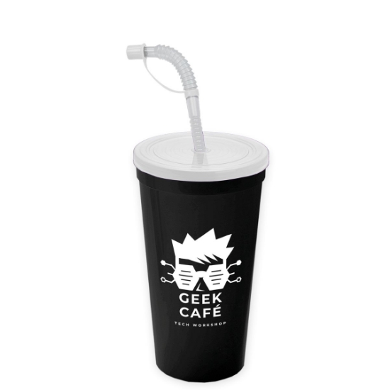 Garyline® Sport Sipper Cup with Straw Lid - 24 oz. - Black