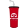 32 Oz. Sports Super Sipper Cup w/Straw Lid - Red