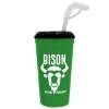 Super Size 32 oz Stadium Cup With Lid and Straw - Green