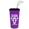 Super Size 32 oz Stadium Cup With Lid and Straw - Violet
