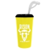 Super Size 32 oz Stadium Cup With Lid and Straw - Yellow