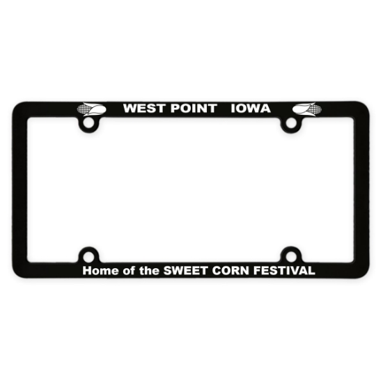 Screened Full View License Plate Frame With 4 Holes - Black