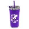 Garyline® Insulated Stainless Steel Tumbler with Straw - 18 oz. - Violet