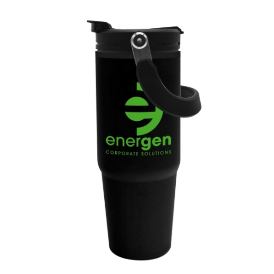 Garyline® Odyssey Stainless Steel Bottle with 2-in-1 Flip-Straw Lid - 30 oz. - Black