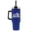 Garyline® Roam Stainless Steel Handle Mug with Straw - 40 oz. - Royal Blue