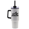 Garyline® Roam Stainless Steel Handle Mug with Straw - 40 oz. - White