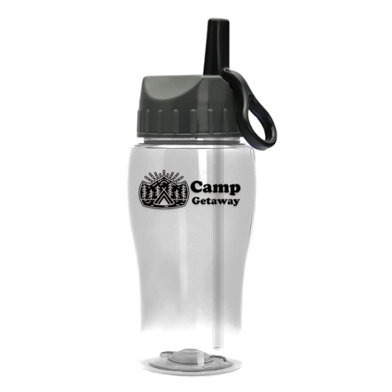 Garyline® Poly+ Jr. Bottle with Ring-Straw Lid - 18 oz. - Clear