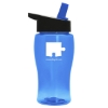 Garyline® Poly+ Jr. Transparent Bottle with Flip-Straw Lid - 18 oz. - Translucent Blue