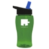 Garyline® Poly+ Jr. Transparent Bottle with Flip-Straw Lid - 18 oz. - Translucent Green