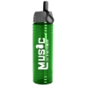 24 Oz. Slim Fit Sports Water Bottle w/Ring Straw Lid - Translucent Green