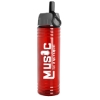 24 Oz. Slim Fit Sports Water Bottle w/Ring Straw Lid - Translucent Red