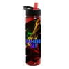 Garyline® Slim Fit Bottle with Flip-Straw Lid - 24 oz. - Translucent Red