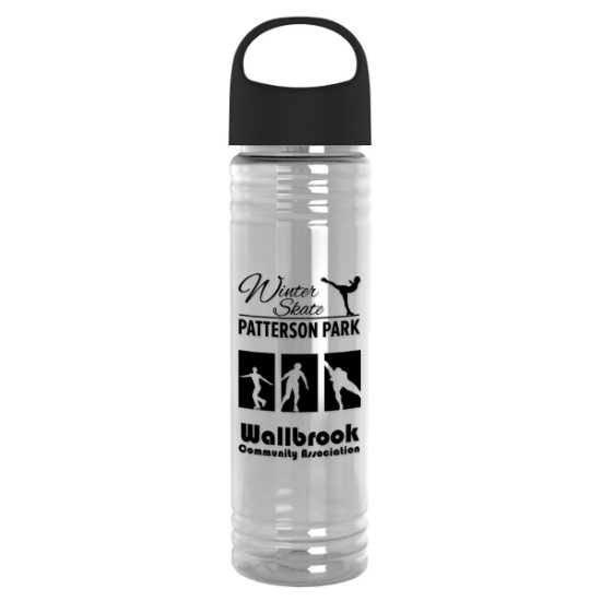 24 Oz. Slim Fit Transparent Bottle w/Oval Crest Lid - Clear
