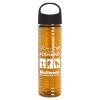 24 Oz. Slim Fit Transparent Bottle w/Oval Crest Lid - Translucent Orange
