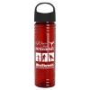 24 Oz. Slim Fit Transparent Bottle w/Oval Crest Lid - Translucent Red