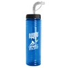Garyline® Slim Fit Bottle with Straw Lid - 24 oz. - Translucent Blue