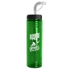 Garyline® Slim Fit Bottle with Straw Lid - 24 oz. - Translucent Green