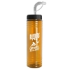 Garyline® Slim Fit Bottle with Straw Lid - 24 oz. - Translucent Orange