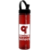 Garyline® Slim Fit Bottle with Flip-Straw, Swivel-Handle Lid - 24 oz. - Translucent Red