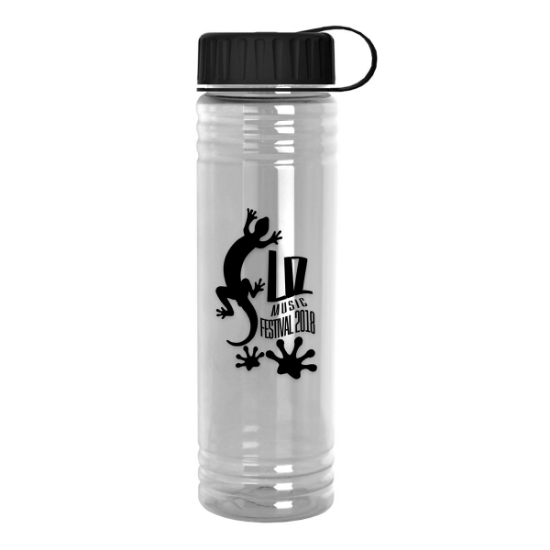 Garyline® Slim Fit Bottle with Tethered Lid - 24 oz. - Clear