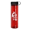 Garyline® Slim Fit Bottle with Tethered Lid - 24 oz. - Translucent Red