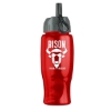 27 Oz. Poly-Pure Sports Bottle w/Flip Straw Lid - Translucent Red