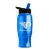 Garyline® Poly+ Bottle with Flip-Straw Lid - 27 oz. - Translucent Blue