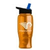 Garyline® Poly+ Bottle with Flip-Straw Lid - 27 oz. - Translucent Orange