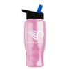 Garyline® Poly+ Bottle with Flip-Straw Lid - 27 oz. - Translucent Pink