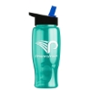 Garyline® Poly+ Bottle with Flip-Straw Lid - 27 oz. - Translucent Teal