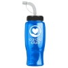 27 Oz. Poly Pure Transparent Sports Bottle w/Straw Lid - Translucent Blue