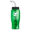 27 Oz. Poly Pure Transparent Sports Bottle w/Straw Lid - Translucent Green