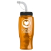 27 Oz. Poly Pure Transparent Sports Bottle w/Straw Lid - Translucent Orange