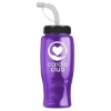27 Oz. Poly Pure Transparent Sports Bottle w/Straw Lid - Translucent Violet