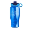 Garyline® Poly+ Bottle with Two-Tone Drink-Thru Lid with Silicone Loop - 27 oz. - Translucent Blue