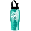Garyline® Poly+ Bottle with Flip-Straw, Swivel-Handle Lid - 27 oz. - Translucenteal