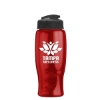 27 Oz. Poly-Pure Transparent Bottle w/Flip Lid - Translucent Red