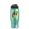 27 Oz. Poly-Pure Transparent Bottle w/Flip Lid - Translucent Teal