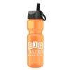 Garyline® Champ Bottle with Ring-Straw Lid - 28 oz. - Translucent Orange