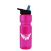 Garyline® Champ Bottle with Flip-Straw Lid - 28 oz. - Translucent Hot Pink