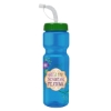Garyline® Champ Bottle with Straw Lid - 28 oz. - Translucent Blue